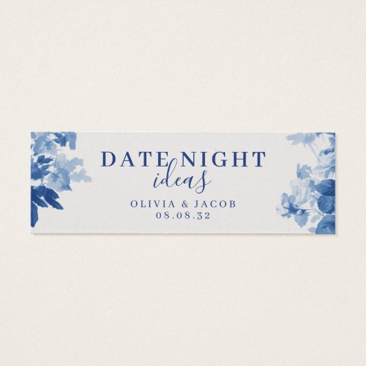 デイトナイトアイディアブルーフローラブライダルシャワー結婚ズ (裏面)