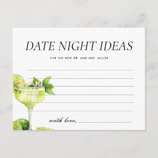 デイトナイトアイディアメキシカンフィエスタブライダルシャワー エンクロージャーカード (正面)