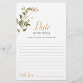 デイトナイトアイディアワイルドフラワーブライダルシャワーカード (正面)
