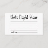 デイトナイトアイディア結婚ズブライダルシャワー エンクロージャーカード (正面)