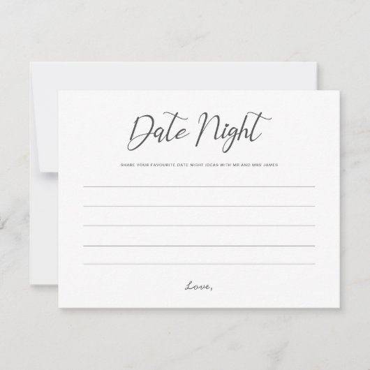 デイトナイトジャー結婚サインのアドバイスシャワーカワイイ ノートカード (正面)