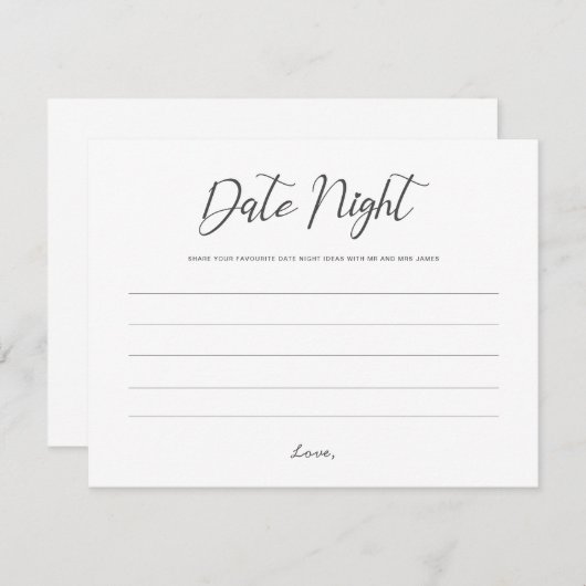 デイトナイトジャー結婚サインのアドバイスシャワーカワイイ ノートカード (正面/裏面)