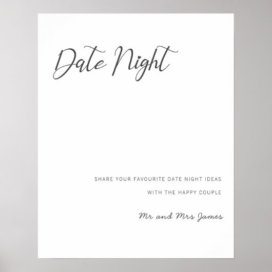 デイトナイトジャー結婚サインのアドバイスシャワーカワイイ ポスター (正面)