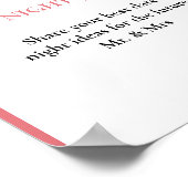 デイトナイトバレンタイン結婚ブライダルシャワーのサイン ポスター (角)