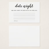 デイトナイトモダンアイディア結婚のブライダルシャワーカード (正面&裏面)