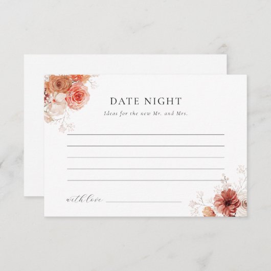 デイトナイト秋フローラブライダルシャワーアドバイス エンクロージャーカード (正面/裏面)