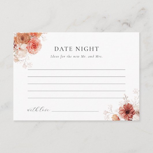 デイトナイト秋フローラブライダルシャワーアドバイス エンクロージャーカード (正面)