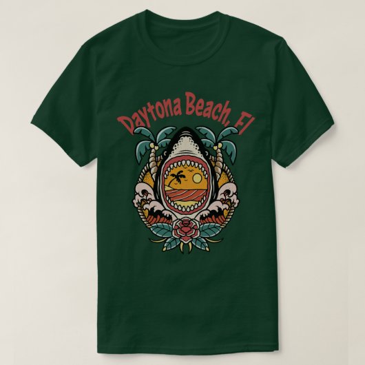 デイトナビーチフロリダイーストコーストビーチサーフサーフ Tシャツ (デザイン正面)