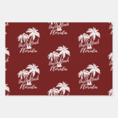 デイトナビーチフロリダグリーンプレイドグリーンレッド ラッピングペーパーシート (正面3)