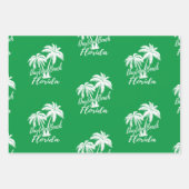 デイトナビーチフロリダグリーンプレイドグリーンレッド ラッピングペーパーシート (正面2)