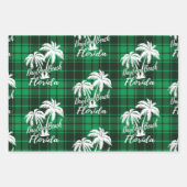 デイトナビーチフロリダグリーンプレイドグリーンレッド ラッピングペーパーシート (正面)