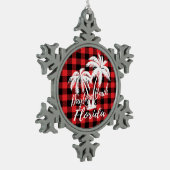 デイトナビーチフロリダパームツリーズ スノーフレークピューターオーナメント (左)