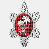 デイトナビーチフロリダパームツリーズ スノーフレークピューターオーナメント (右)