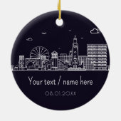 デイトナビーチフロリダレトロサンセットお土産80s セラミックオーナメント (裏面)