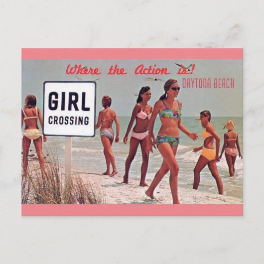 デイトナビーチフロリダヴィンテージ旅行はがき ポストカード (正面)