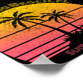 デイトナビーチレトロサンセットパームズ ポスター (角)