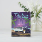 デイトナビーチヴィンテージカー旅行ポスター ポストカード (スタンド正面)