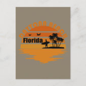 デイトナビーチヴィンテージサンセットレトロ風景 ポストカード (正面)