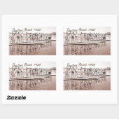 デイトナビーチヴィンテージサーフグループ写真 長方形シール (シート)