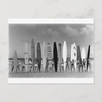 デイトナビーチヴィンテージロングボードサーフグループ写真 ポストカード