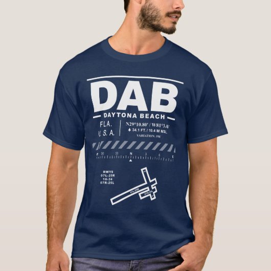 デイトナビーチ国際的エアポートDAB Tシャツ (正面)