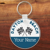 デイトナビーチ市松模様に-国旗s キーホルダー (正面)