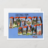 デイトナビーチ、フロリダヴィンテージ大文字 ポストカード (正面/裏面)