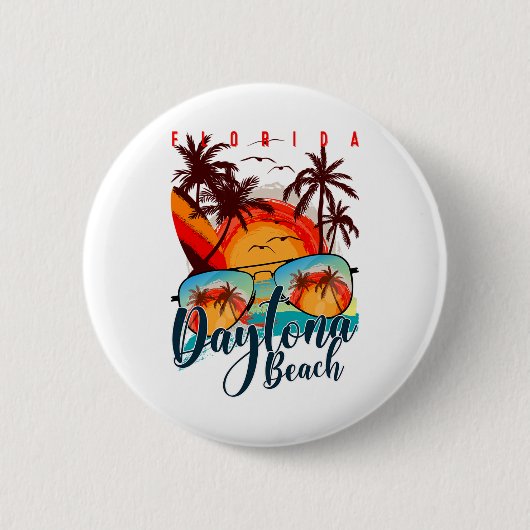 デイトナビーチ フロリダ州 夏休み旅行 - フロリダB 缶バッジ (正面)