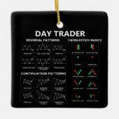 デイトレーダーの株式市場の投資家チャートろうそく セラミックオーナメント (正面)