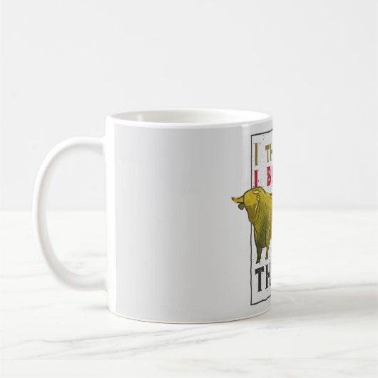 デイトレーダーギフト – ブルとクマの引用文 コーヒーマグカップ (左)