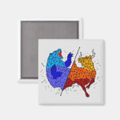 デイトレーダーギフト – 牛と熊の星座 マグネット (正面/裏面)