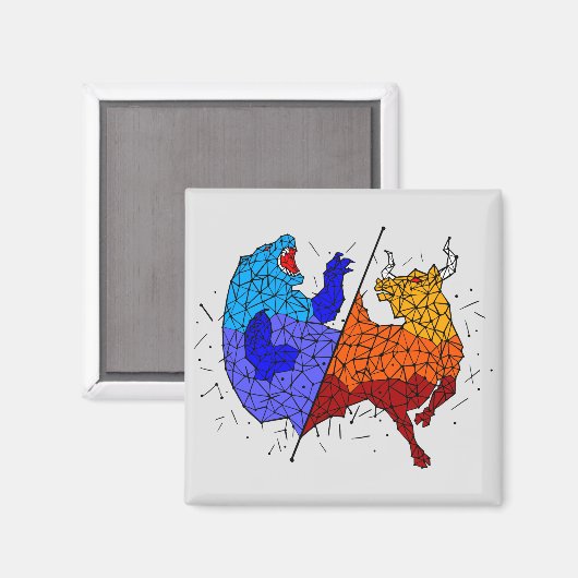 デイトレーダーギフト – 牛と熊の星座 マグネット (正面/裏面)