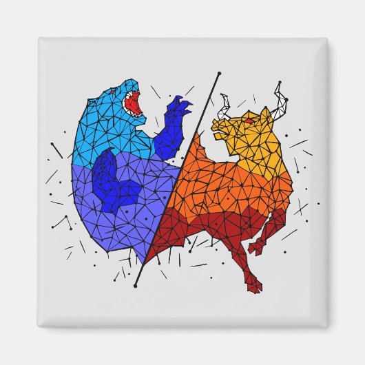 デイトレーダーギフト – 牛と熊の星座 マグネット (正面)