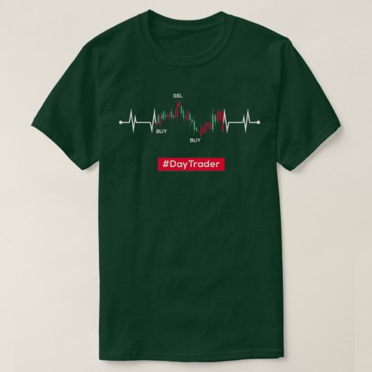 デイトレーダーハートビートストックマーケットForex Crypto Tra Tシャツ (デザイン正面)