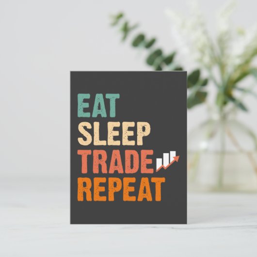 デイトレーダー 株式市場 取引 趣味 投資家 ポストカード (スタンド正面)