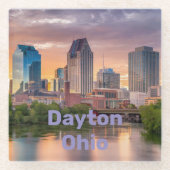 デイトンオハイオスクエアガラスコースター ガラスコースター (正面)