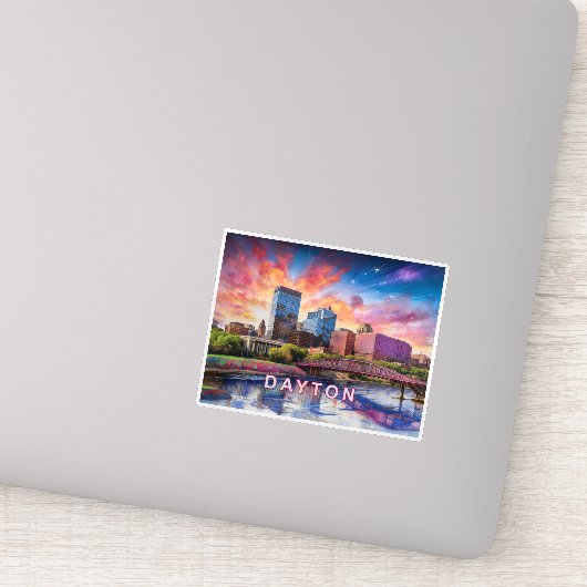 デイトンスカイライン抽象芸術アート シール (詳細)