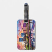 デイトンスカイライン抽象芸術アート ラゲッジタグ (裏面縦)