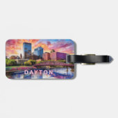 デイトンスカイライン抽象芸術アート ラゲッジタグ (裏面横)