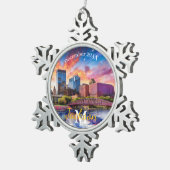 デイトンスノーフレークピュータークリスマスの飾り スノーフレークピューターオーナメント (右)