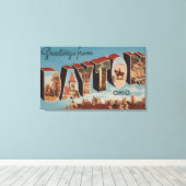 デイトン、オハイオ大レターシーンデイトン、OH キャンバスプリント (インサイチュ (ウッドフロア))