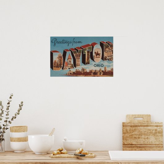 デイトン、オハイオ大レターシーンデイトン、OH ポスター (キッチン)