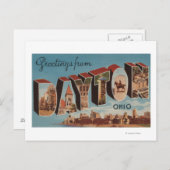 デイトン、オハイオ大レターシーンデイトン、OH ポストカード (正面/裏面)