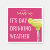 デイドリンクの天気 ピンクカスタム ブライズメイド スタンダードカクテルナプキン (正面)