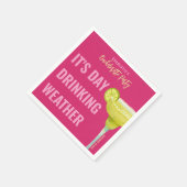 デイドリンクの天気 ピンクカスタム ブライズメイド スタンダードカクテルナプキン (角)