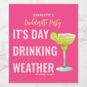 デイドリンクの天気 ホットピンクのバチェロレッテ ワインラベル (シングルラベル)