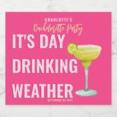 デイドリンクの天気 ホットピンクの独身最後の夜 スパークリングワインラベル (シングルラベル)