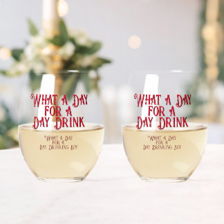 デイドリンク – 彼のために！ by Jeff Willis Art ステムなしワイングラス