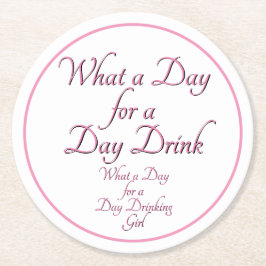デイドリンク – 彼女のために！ by Jeff Willis Art Flask ラウンドペーパーコースター