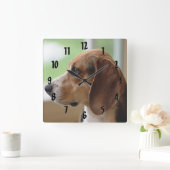 デイドリーミングビーグル スクエア壁時計 (ホーム)